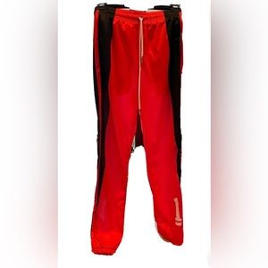 athletic drawstring waist Nylon #1 Sweat pants small Red/Black NWT
